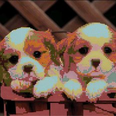фото: картина для вышивки бисером Два щенка