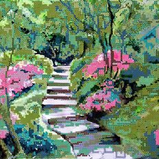 фото: картина для вышивки бисером Парк с цветами
