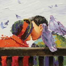 фото: картина для вышивки бисером Любовь и голуби