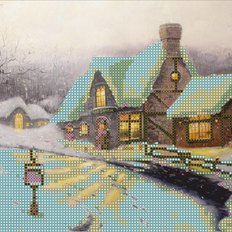 фото: картина для вышивки бисером Зимний вечер фото: картина для вышивки бисером Зимний вечер