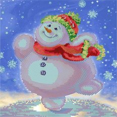 фото: картина для вышивки бисером Снеговик фото: картина для вышивки бисером Снеговик