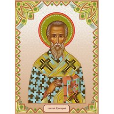 изображение: именная икона для вышивки бисером Святой Григорий