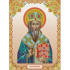 изображение: именная икона для вышивки бисером Святой Василий