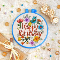 фото: картина для вышивки крестиком на декоративных пяльцах, День рождения фото: картина для вышивки крестиком на декоративных пяльцах, День рождения