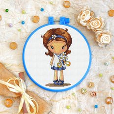фото: картина для вышивки крестиком на декоративных пяльцах, Девочка