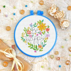 фото: картина для вышивки крестиком на декоративных пяльцах, Будь счастлив фото: картина для вышивки крестиком на декоративных пяльцах, Будь счастлив