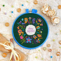 фото: картина для вышивки крестиком на декоративных пяльцах, День рождения фото: картина для вышивки крестиком на декоративных пяльцах, День рождения