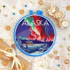 фото: картина для вышивки крестиком на декоративных пяльцах, Аляска