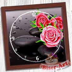 фото: схема для вышивки бисером, Часы Роза