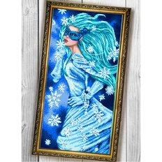 фото: схема для вышивки бисером или нитками, Девушка Зима