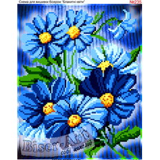 фото: схема для вышивки бисером, Голубые цветы