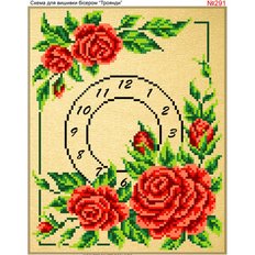 фото: схема для вышивки бисером, Часы Розы