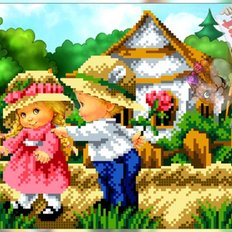 фото: схема для вышивки бисером, Дети