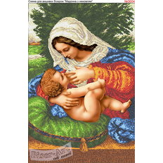 фото: схема для вышивки бисером или нитками, Мадонна с младенцем
