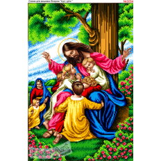 фото: схема для вышивки бисером или нитками, Иисус и дети