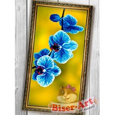 фото: схема для вышивки бисером или нитками, Голубая орхидея