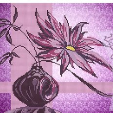 фото: схема для вышивки бисером или нитками, фиолетовый цветок фото: схема для вышивки бисером или нитками, фиолетовый цветок