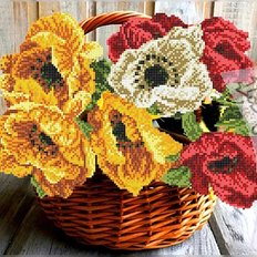 фото: схема для вышивки бисером или нитками, анемоны фото: схема для вышивки бисером или нитками, анемоны