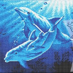 фото: схема для вышивки бисером, Дельфины
