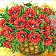фото: схема для вышивки бисером или нитками, Букет маков фото: схема для вышивки бисером или нитками, Букет маков