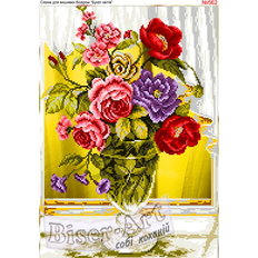 фото: схема для вышивки бисером, Цветы в вазе