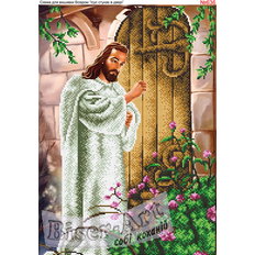 фото: схема для вышивки бисером, Иисус стучит в дверь