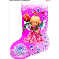 фото: новогодний сапожок для вышивки бисером или крестиком, Ангел фото: новогодний сапожок для вышивки бисером или крестиком, Ангел
