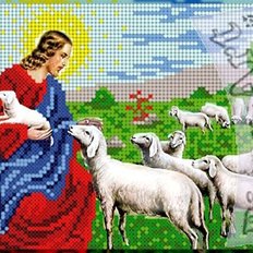 фото: схема для вышивки бисером или крестиком, Иисус