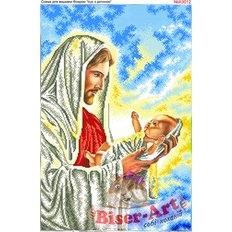 фото: схема для вышивки бисером или крестиком Иисус с младенцем