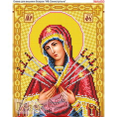 изображение: икона Божией Матери Семистрельная для вышивки бисером или крестиком