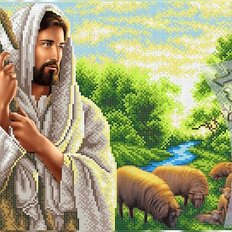 фото: схема для вышивки бисером, Иисус Христос – добрый пастырь
