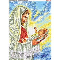 фото: схема для вышивки бисером, Иисус и младенец