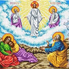 изображение: икона Преображение Господне для вышивки бисером или нитками
