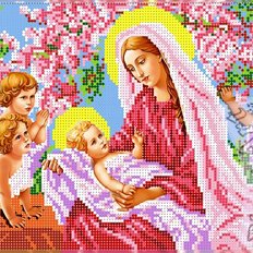 фото: схема для вышивки бисером, Мадонна с младенцем