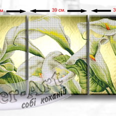 фото: схема модульной картины для вышивки бисером или нитками, Каллы