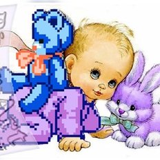 фото: схема для вышивки бисером или крестиком, Малыш