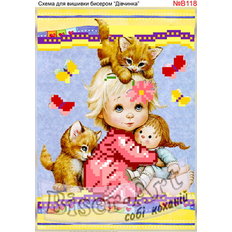 фото: схема для вышивки бисером или крестиком, Девочка