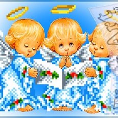 фото: схема для вышивки бисером или крестиком, Три ангела