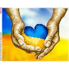 фото: схема для вышивки бисером или нитками, Люблю Украину