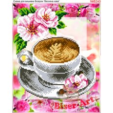 фото: схема для вышивки бисером или нитками, Кофе весенний
