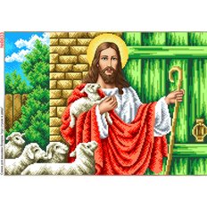 фото: схема для вышивки бисером или нитками, Иисус стучит в дверь
