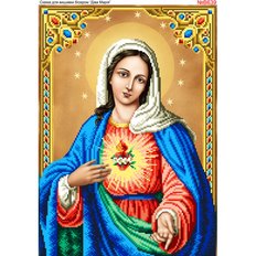 изображение: икона Дева Мария Пресвятое Сердце для вышивки бисером или нитками