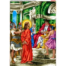 фото: схема для вышивки бисером, Иисуса осуждают на смерть