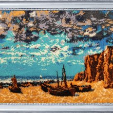 фото: картина для вышивки бисером Лодки на берегу