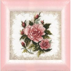 фото: картина для вышивки крестиком, розовые розы