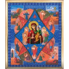 изображение: вышитая бисером икона Икона Неопалимая купина