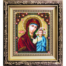 изображение: вышитая бисером, Казанская икона Божией Матери