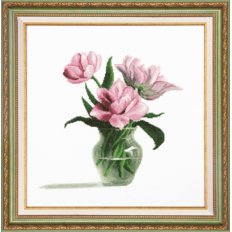Набор для вышивки крестом Розовые тюльпаны