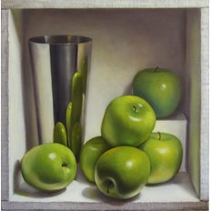 фото: картина для вышивки в алмазной технике, Зеленые яблоки