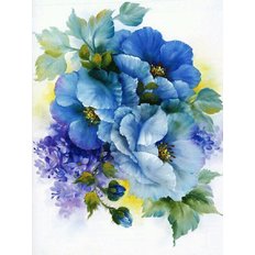 фото: картина для вышивки в алмазной технике, Красота синевы в цветах фото: картина для вышивки в алмазной технике, Красота синевы в цветах